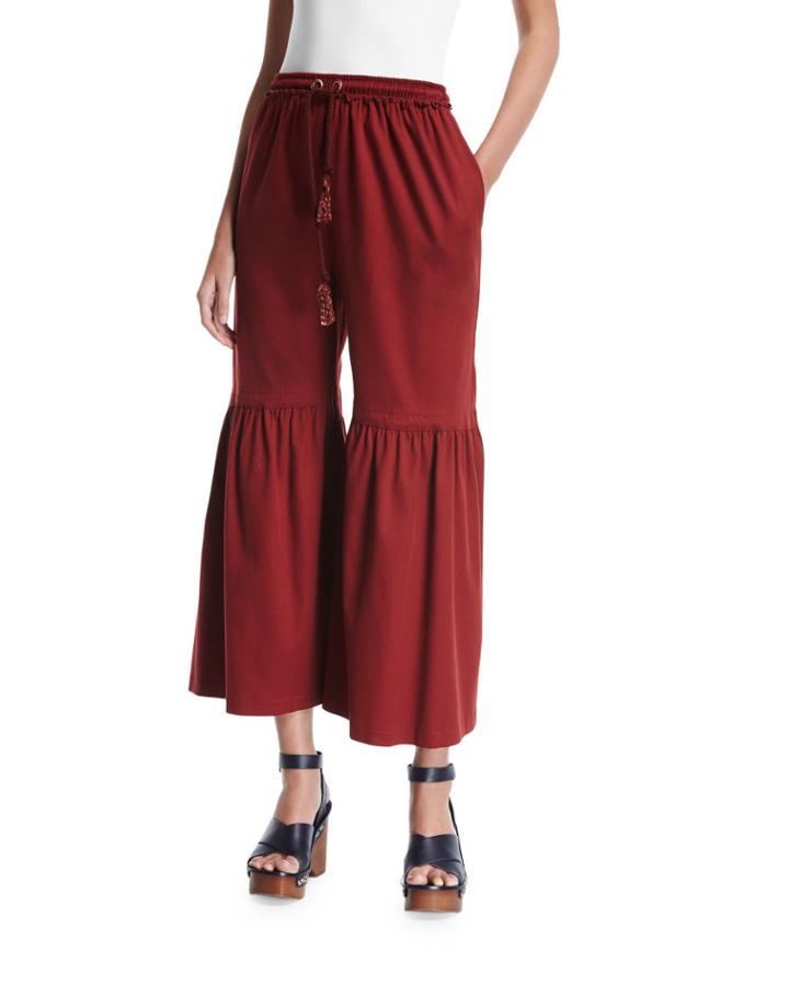 Flared Jersey Trousers