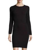 Lace-overlay Sheath Dress, Black Berry
