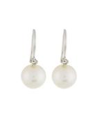 14k Pearl & Diamond Drop Earrings