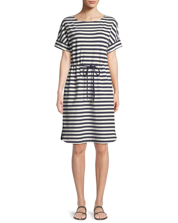 Brandon Bedford Striped Drawcord Dress