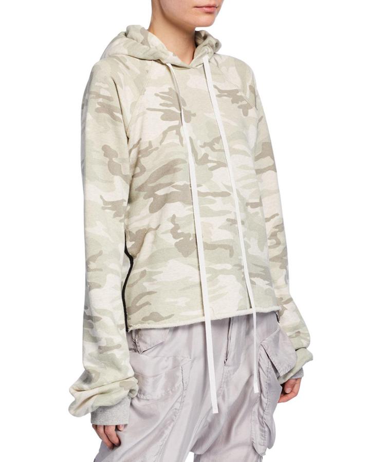 Camo Oversized-sleeve Hoodie