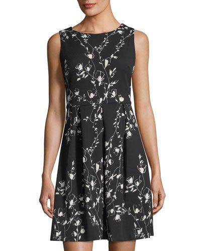 Floral-print Scuba Fit & Flare Dress