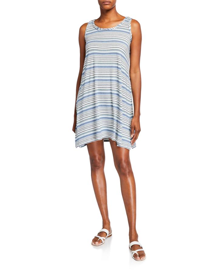 Stripe Sleeveless Handkerchief Dress