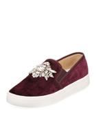 Barre Jeweled Velvet Slip-on