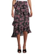 Ryann Floral Asymmetric Ruffle