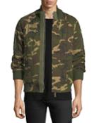 Quilted Camouflage Cotton Bomber Jacket