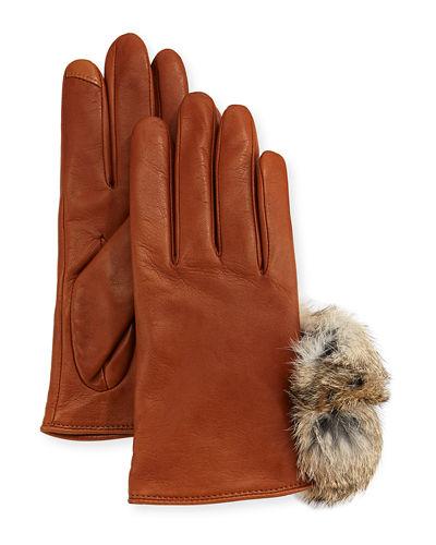 Metisse Leather Fur Pompom Short