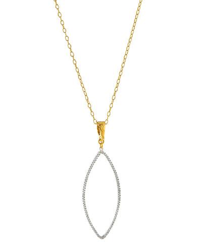 Marquise Geo 24k Pendant Necklace W/ Diamonds