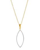 Marquise Geo 24k Pendant Necklace W/ Diamonds