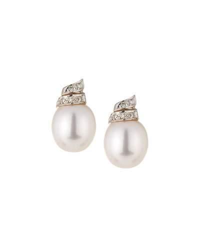 14k 9mm Freshwater Pearl & Diamond