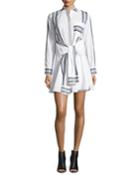 Long-sleeve Poplin Tie-waist