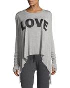 Love Parachute Pullover Top, Gray