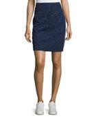 Space-dye Pull-on Skirt, Navy/ivory