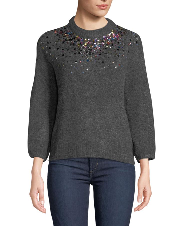 Multicolored Sequined Crewneck