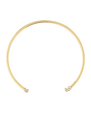 Marquise 24k Gold-dipped Crystal Choker Necklace, White