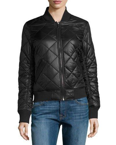 Quilted Bomber Jacket, Black