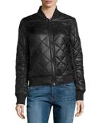 Quilted Bomber Jacket, Black