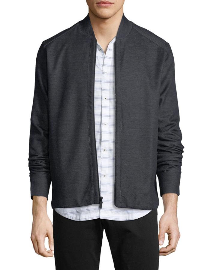 Modern Pique Knit Bomber Jacket