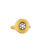 Moonstruck 24k Round Pave Diamond Ring,