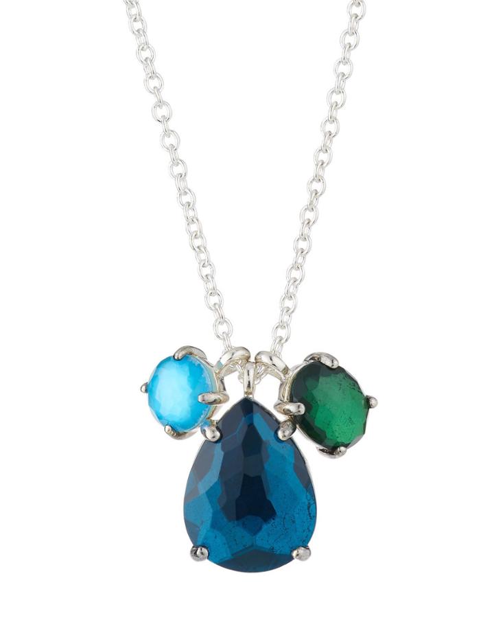 Wonderland 3-stone Pendant Necklace, Taffeta
