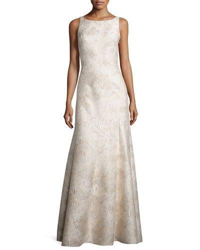 Sleeveless Bateau-neck Mermaid Gown, Champagne