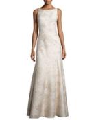 Sleeveless Bateau-neck Mermaid Gown, Champagne