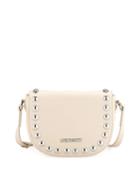 Studded Faux-leather Crossbody Bag, Ivory