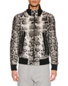 Men's Snakeskin-printed Shearling Bomber