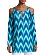 New Wave Cold-shoulder Tunic, Navy