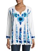 The Barbra Embroidered Top, Blue