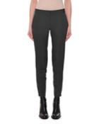 Flat-front Slim-leg Ankle Pants