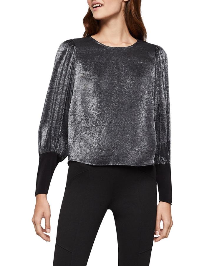 Puff-sleeve Crewneck