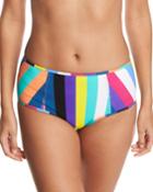 High-waist Striped Swim Bikini Bottoms