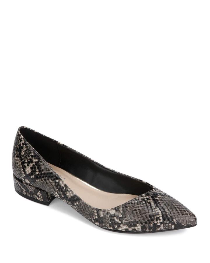 Camelia Snake-embossed Flats