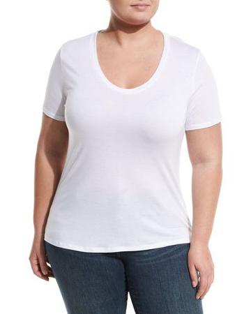 Deep Scoop-neck Jersey Tee,