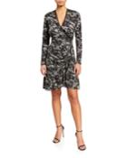 Long-sleeve Lace Wrap Dress