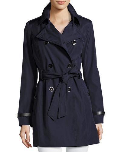 Classic Double-breasted Trench Coat W/ Belted Waist