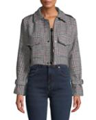 Houndstooth-check Cropped Jacket