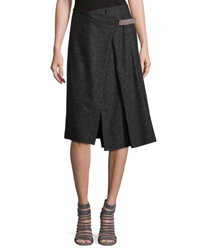 Wrap-front Wool-blend