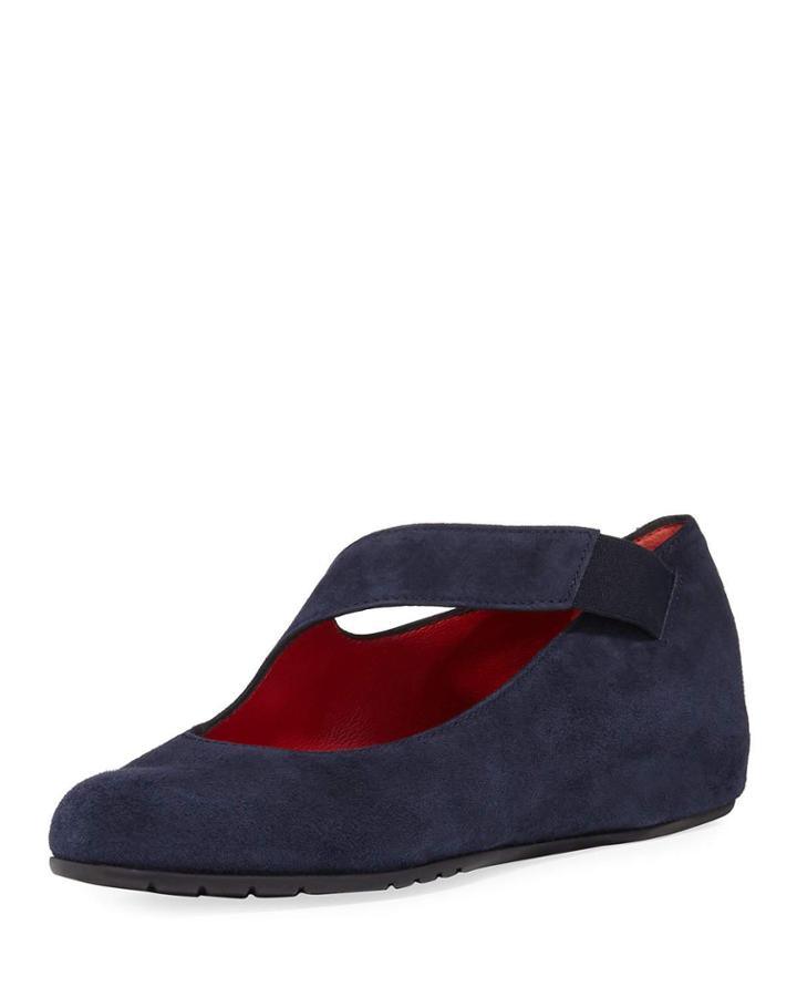 Rian Asymmetric Comfort Wedge Flat, Navy