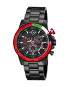 Men's Swiss Quartz Scuderia Black Stainless Steel Bracelet Watch