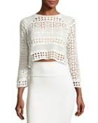 Native Plains Sheer-lace Top, White