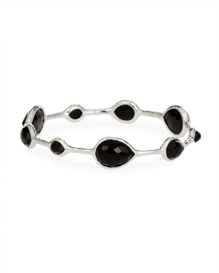 Wonderland Teardrop Bangle In Black Onyx