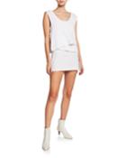 High Twist Scoop-neck Layered Muscle