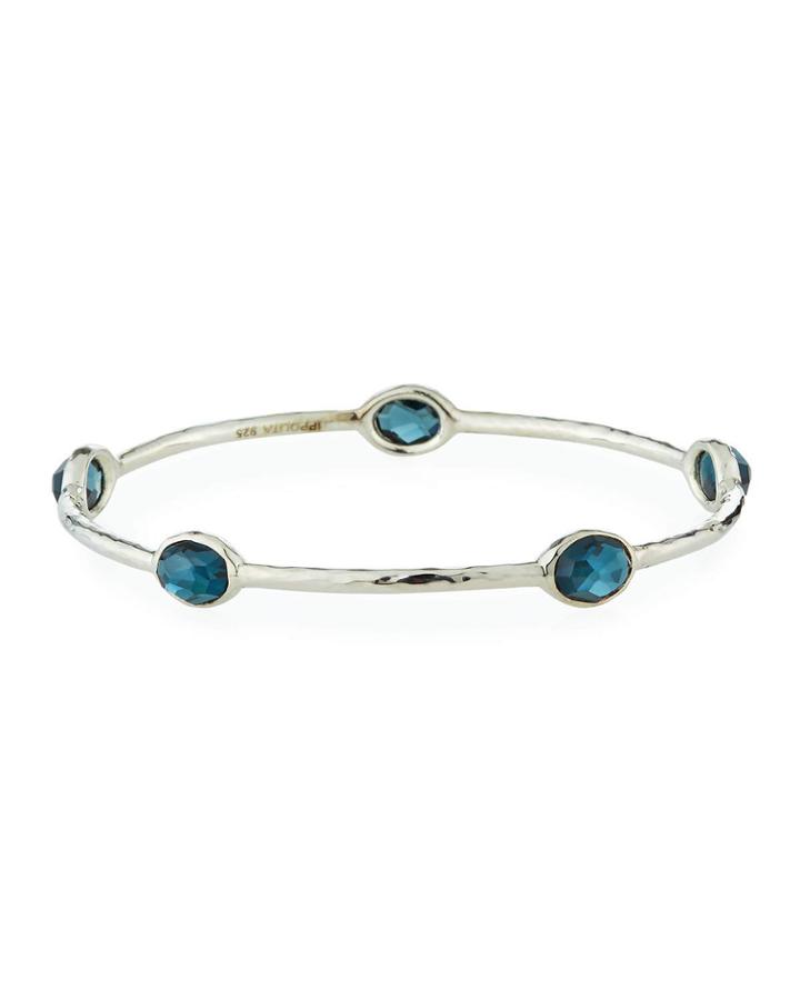 Five-stone Bangle, Blue Topaz