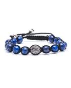 Lux Beaded Cord Bracelet, Blue/silver