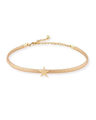Leather Choker Necklace W/