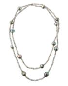 14k Labradorite & Pearl Beaded Necklace,
