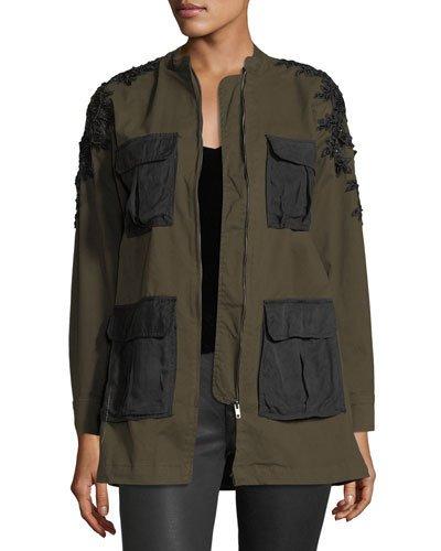 Beaded Embroidered Utility Jacket