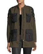 Beaded Embroidered Utility Jacket